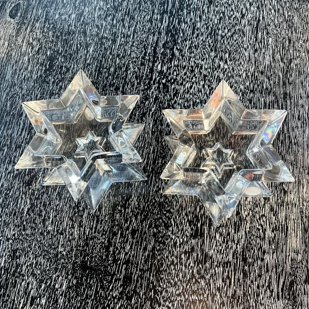 Rosenthal‎ Studio-Line Pair 24% Lead Crystal Candle Holders 